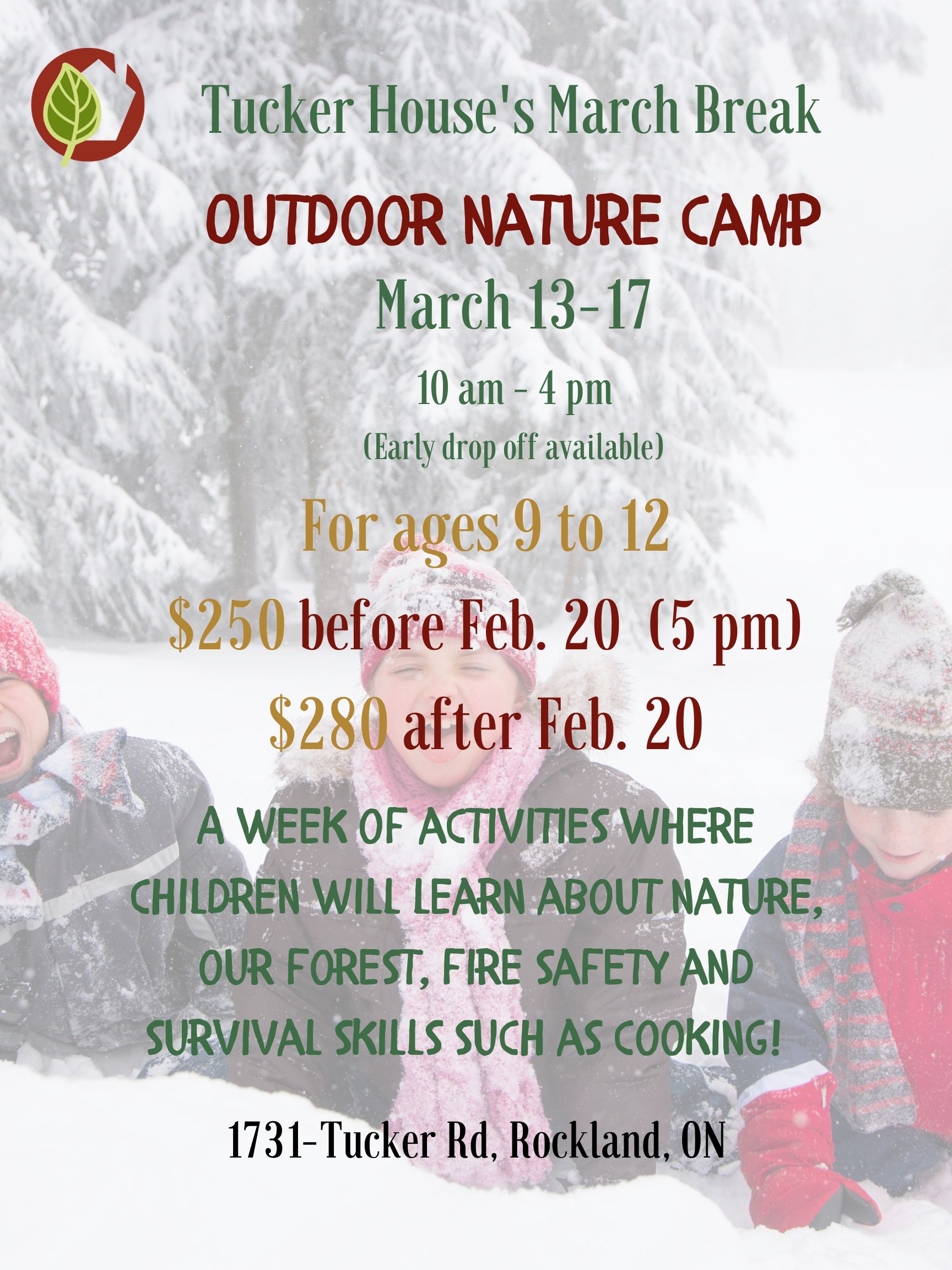 March Break Nature Camp 2023 Tucker House Renewal Centre