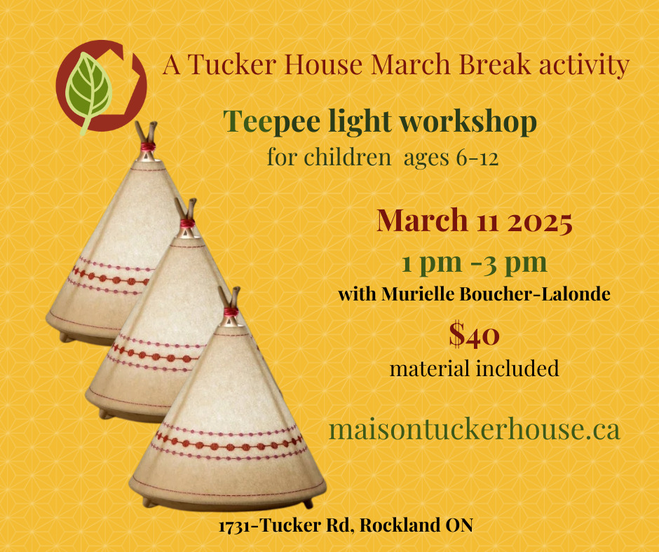 Mini Teepee Light Workshop for Kids at Tucker House in Rockland - kids activities