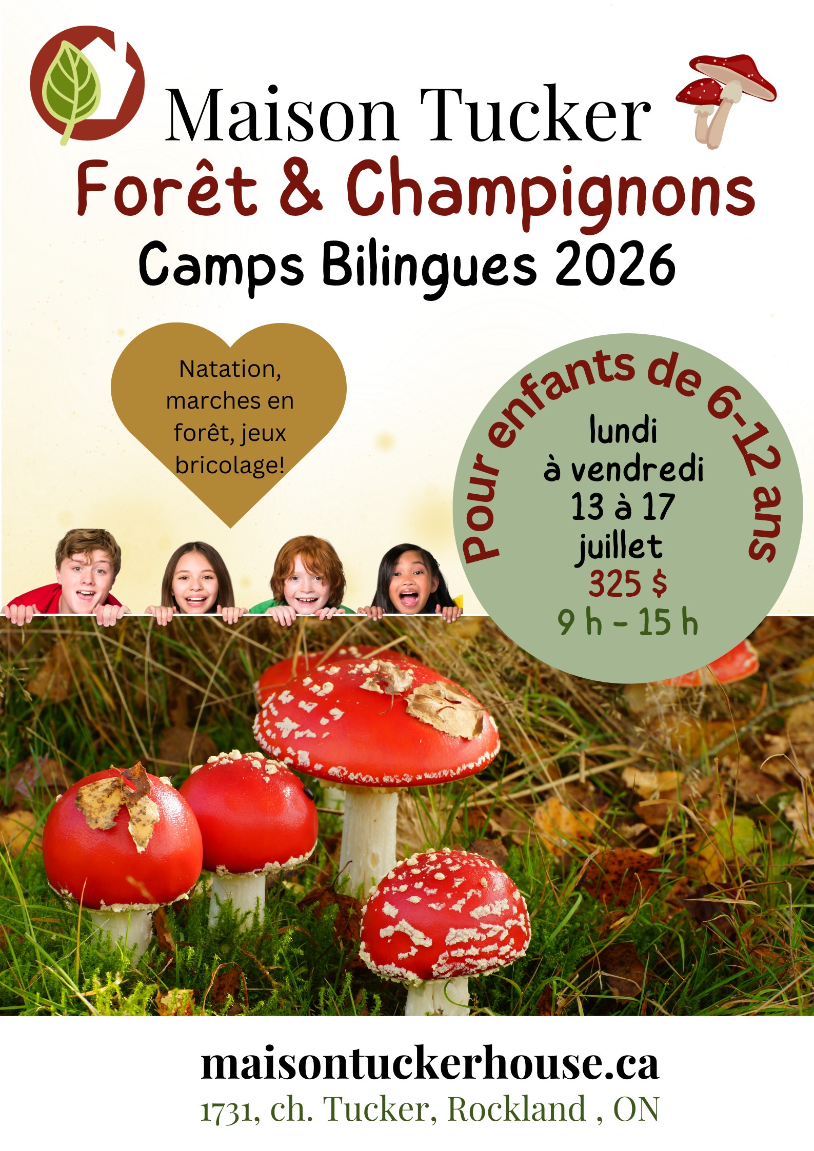 Camp d&rsquo;été bilingues Forêt et Champignons